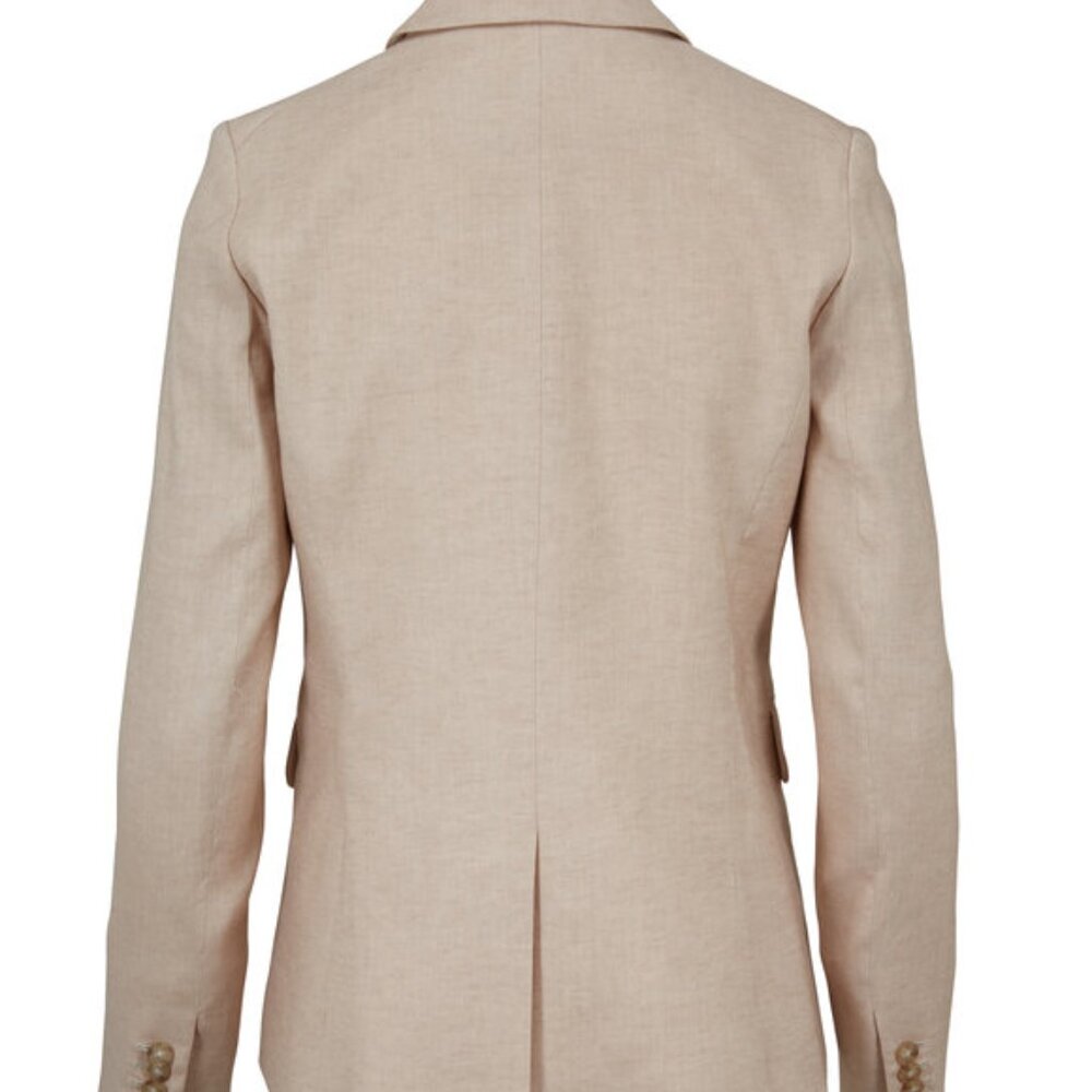 Veronica Beard Beige Linen Blend Cutaway Jacket Blazer Size 4 - Picture 4 of 5